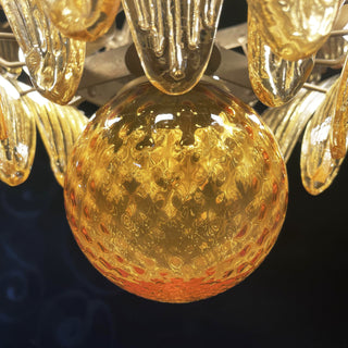 Murano Palmette Amber Chandelier