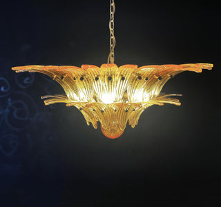 Murano Palmette Amber Chandelier