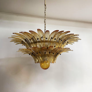 Murano Palmette Amber Chandelier