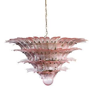 Murano Palmette Glass Pink Chandelier