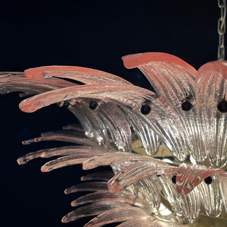 Murano Palmette Glass Pink Chandelier