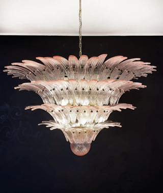 Murano Palmette Glass Pink Chandelier