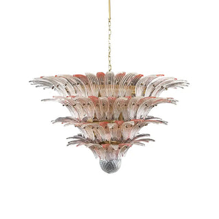 Murano Palmette Glass Pink Trasparent Chandelier