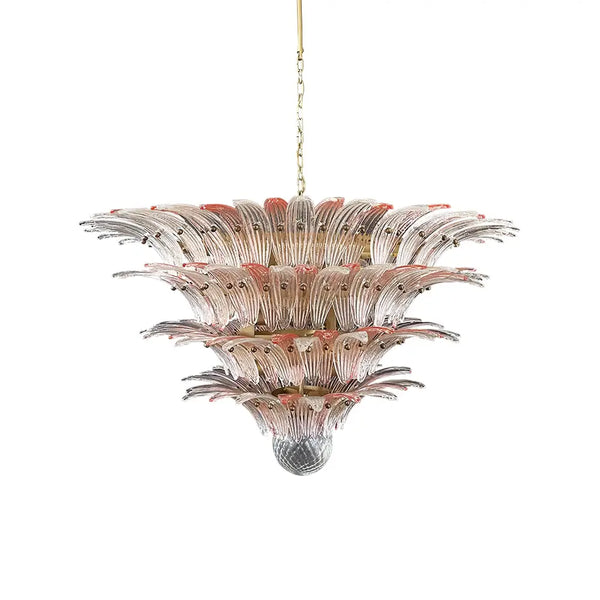 Murano Palmette Pink Trasparent Chandelier