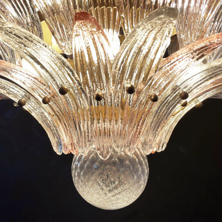 Murano Palmette Glass Pink Trasparent Chandelier