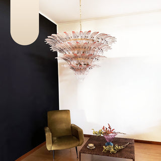 Murano Palmette Glass Pink Trasparent Chandelier