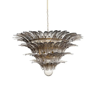 Murano Palmette Glass Smoked Chandelier