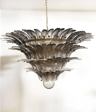 Murano Palmette Glass Smoked Chandelier