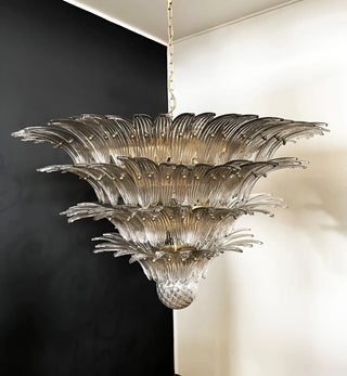 Murano Palmette Glass Smoked Chandelier