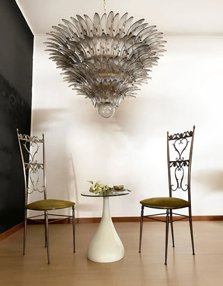 Murano Palmette Glass Smoked Chandelier