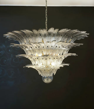 Murano Palmette Glass Smoked Chandelier