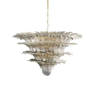 Murano Palmette Glass Transparent Chandelier