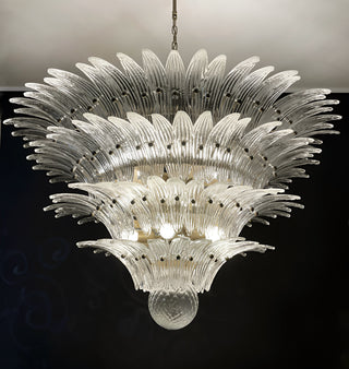 Murano Palmette Glass Transparent Chandelier