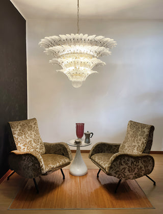 Murano Palmette Glass Transparent Chandelier