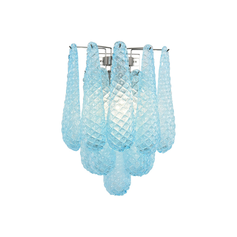Murano Petals Glass Blue Wall Light | Korewolamp