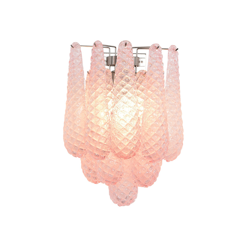 Murano Petals Glass Pink Wall Light | Korewolamp