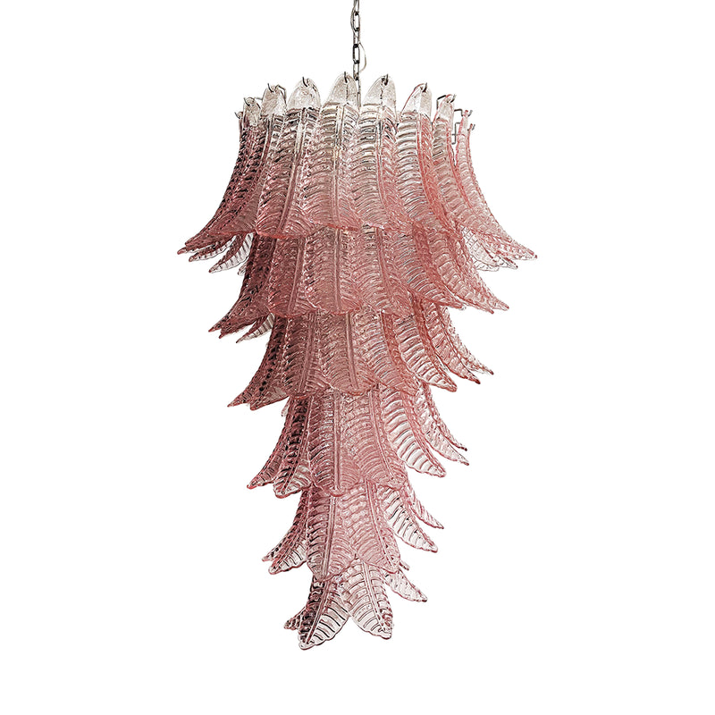 Murano Pink Felch Spiral Chandelier | Korewolamp