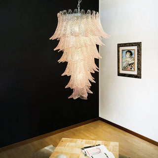 Murano Pink Felch Spiral Chandelier