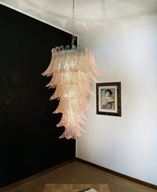 Murano Pink Felch Spiral Chandelier