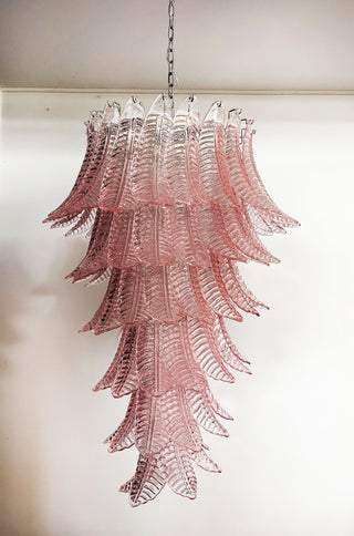 Murano Pink Felch Spiral Chandelier