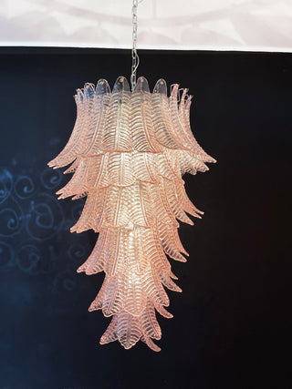 Murano Pink Felch Spiral Chandelier