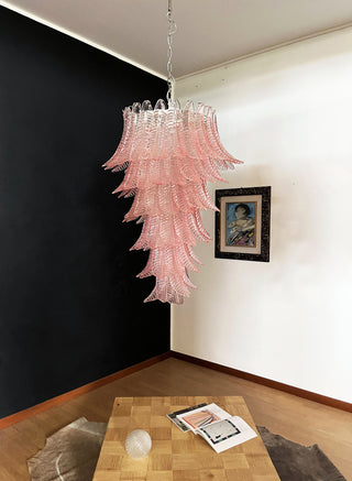 Murano Pink Felch Spiral Chandelier