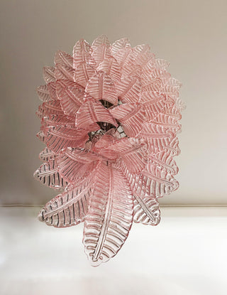 Murano Pink Felch Spiral Chandelier