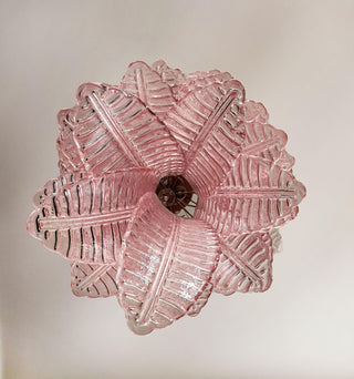 Murano Pink Felch Spiral Chandelier