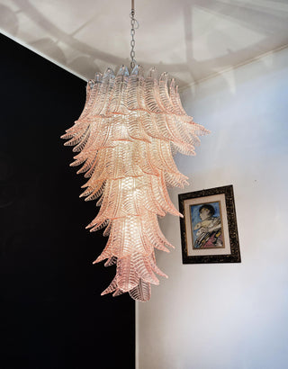 Murano Pink Felch Spiral Chandelier