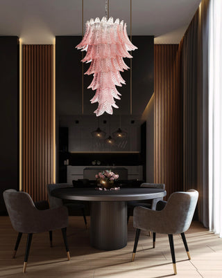 Murano Pink Felch Spiral Chandelier