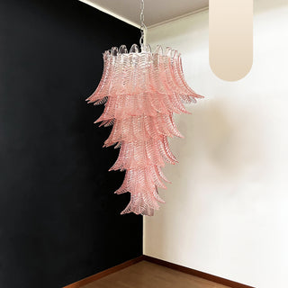 Murano Pink Felch Spiral Chandelier