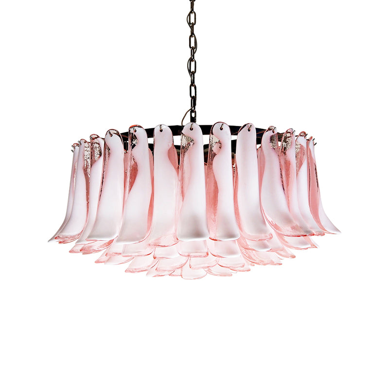 Murano Pink Glass Petal Chandelier | Korewolamp