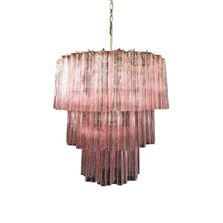 Murano Pink Glass Tube Chandelier