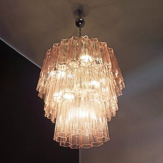 Murano Pink Glass Tube Chandelier