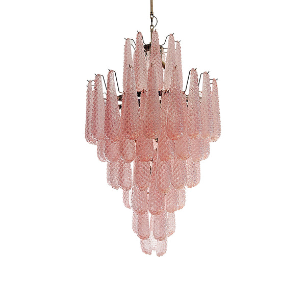 Murano Pink Petals Glass Chandelier