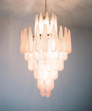 Murano Pink Petals Glass Chandelier