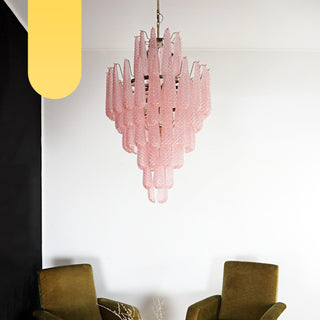 Murano Pink Petals Glass Chandelier