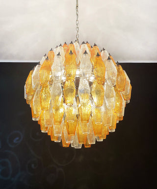 Murano Poliedri 140 Amber Transparent Chandelier