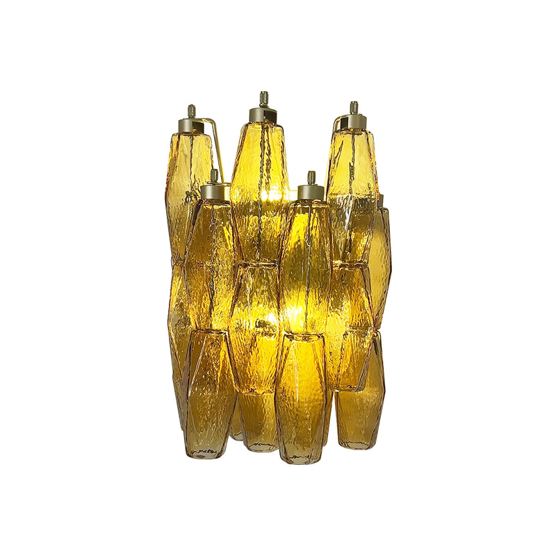 Murano Poliedri Amber Glass Wall Sconces | Korewolamp