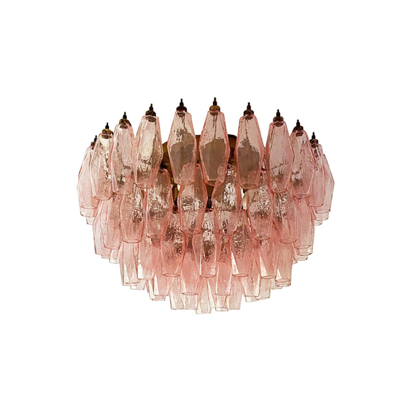 Murano Poliedri Pink Ceiling Light