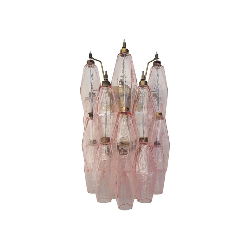 Murano Poliedri Pink Glass Wall Sconces | Korewolamp