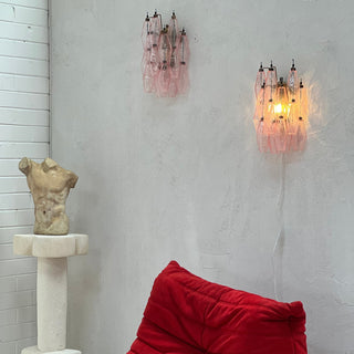 Murano Poliedri Pink Wall Lamp