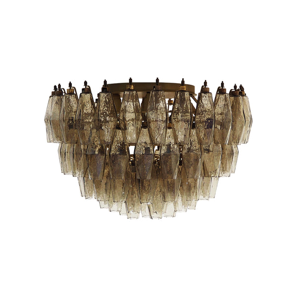 Murano Poliedri Smoked Ceiling Light