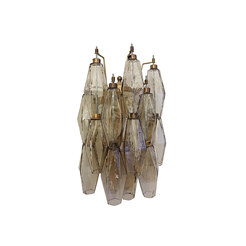 Polyhedral Smoked Hand-blown Glass Wall Lamp | Korewolamp