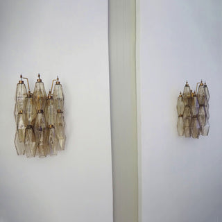 Murano Poliedri Smoked Glass Wall Sconces