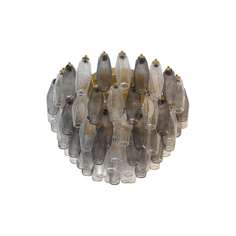 Murano Poliedri Transparent Smoked Ceiling Light | Korewolamp