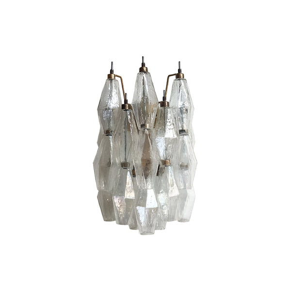 Murano Poliedri Transparent Glass Wall Sconces