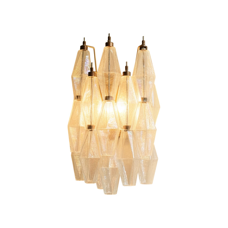 Murano Poliedri Transparent Glass Wall Sconces | Korewolamp