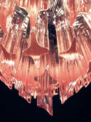 Murano Quadriedri Prisms Pink Chandelier