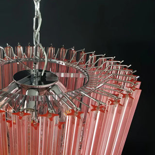 Murano Quadriedri Prisms Pink Chandelier